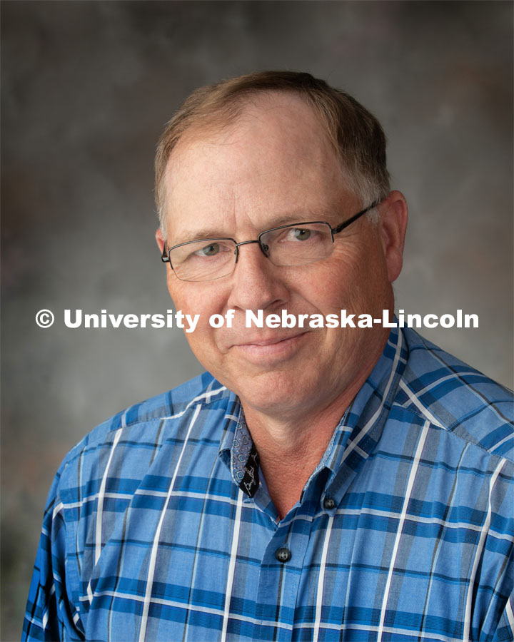 Studio portrait of Calvin Schrock, Meat Lab Manager, Animal Science. July 15, 2019. Photo by Greg Nathan / University Communication.