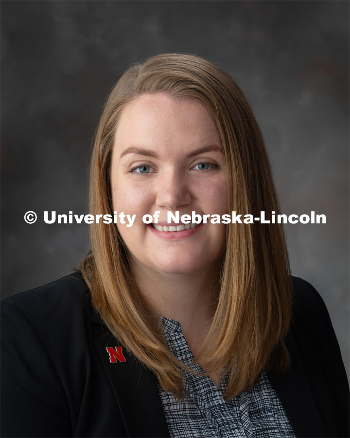 Studio portrait of Summer Woolsey, Student Services Specialist, Husker Hub. August 1, 2019. Photo by Greg Nathan / University Communication.