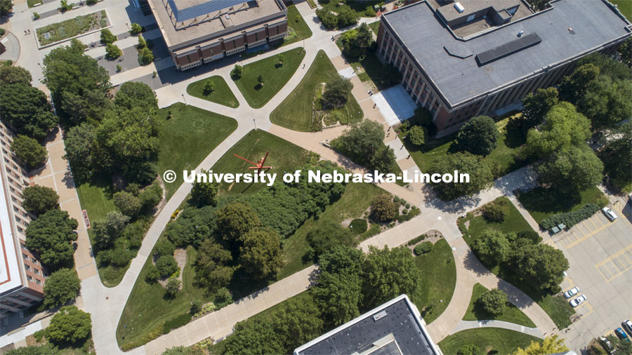 Aerial views of City Campus. August 20, 2019. Photo by Craig Chandler / University Communication.
