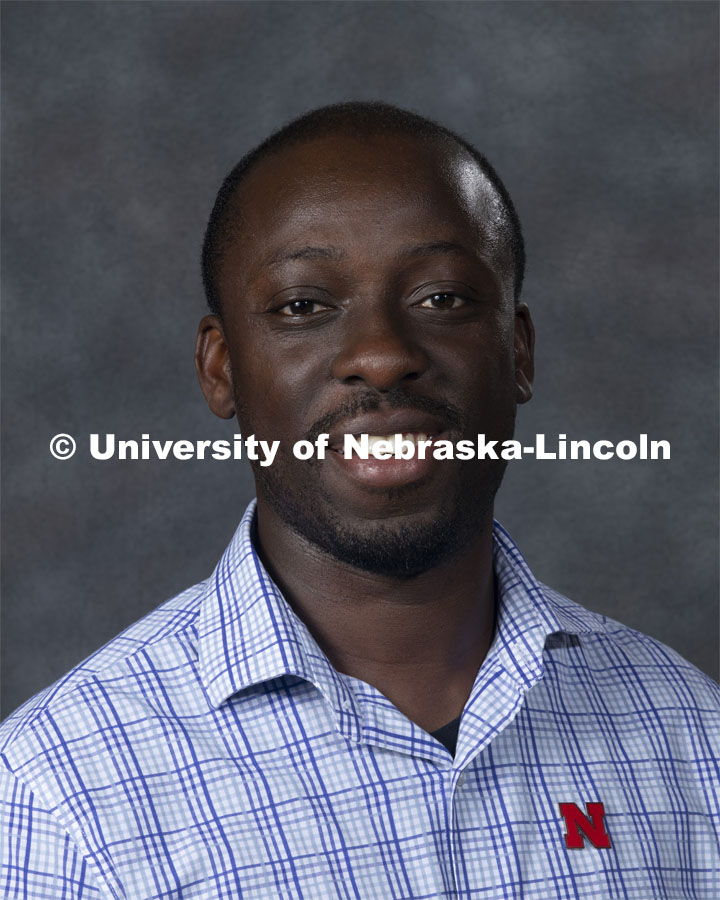 Studio portrait of Lord Ameyaw, Assistance Agroforester, Nebraska Forest Service. New Faculty. August 21, 2019. Photo by Greg Nathan / University Communication Photography.