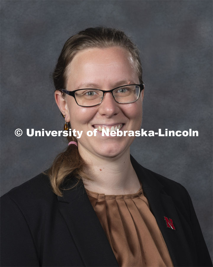 Studio portrait of Erin Haacker, Assistant Professor, Earth and Atmospheric Sciences. New Faculty. August 21, 2019. Photo by Greg Nathan / University Communication Photography.