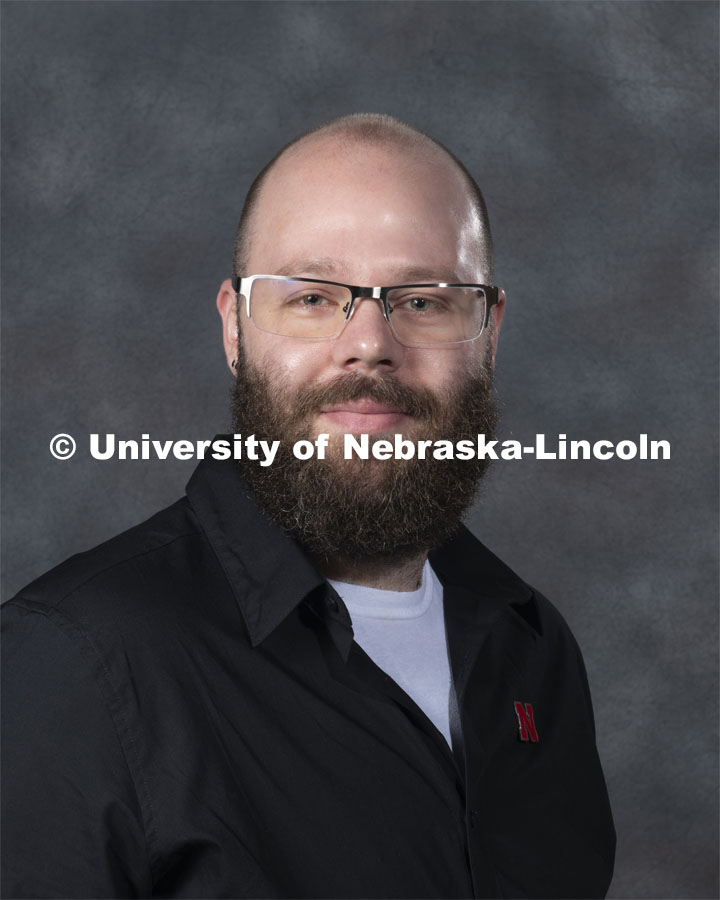 Studio portrait of Casey Hoeve, Associate Professor, University Libraries. New Faculty. August 21, 2019. Photo by Greg Nathan / University Communication Photography.