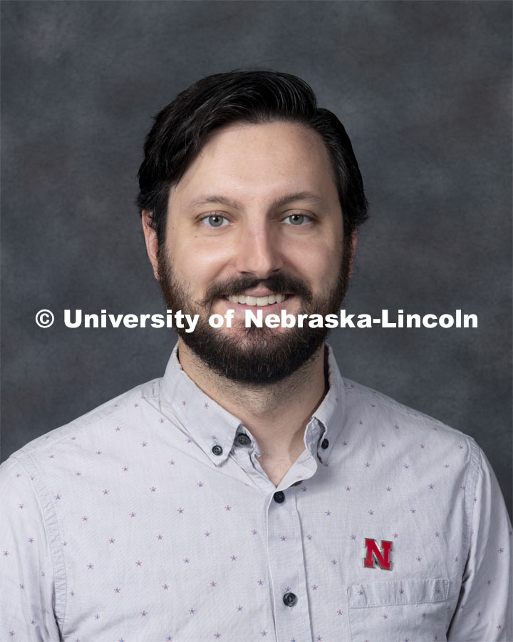 Studio portrait of Derek Rodgers, Research Assistant Professor, Special Education and Communication Disorders. New Faculty. August 21, 2019. Photo by Greg Nathan / University Communication Photography.