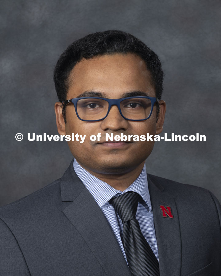 Studio portrait of Tirthankar Roy, Assistant Professor, Civil Engineering-Omaha. New Faculty. August 21, 2019. Photo by Greg Nathan / University Communication Photography.