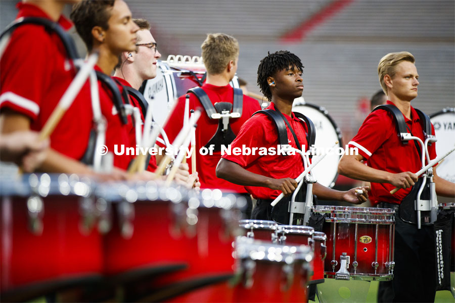 Cornhusker Marching Band Exhibition Performance. August 23, 2019. Photo by Craig Chandler / University Communication.