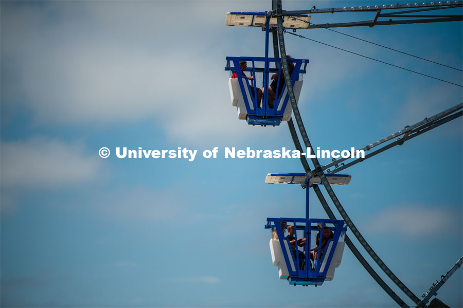 Farris Wheel at state fair. The University of Nebraska represents and celebrates their 150th year anniversary at the Nebraska State Fair in Grand Island, Nebraska. August 1, 2019. Photo by Justin Mohling for University Communication.