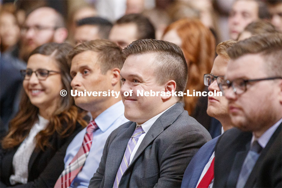 UNL law students and others from Creighton who passed the bar were sworn in Thursday in the Capitol Rotunda in Lincoln, Nebraska. September 26, 2019. Photo by Craig Chandler / University Communication.