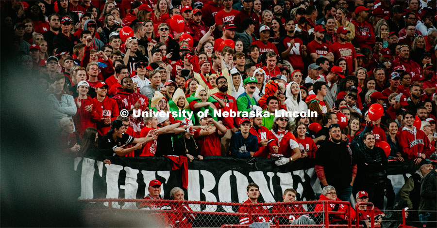 The Boneyard student Section. Nebraska vs. Ohio State University football game. September 28, 2019. Photo by Justin Mohling / University Communication.