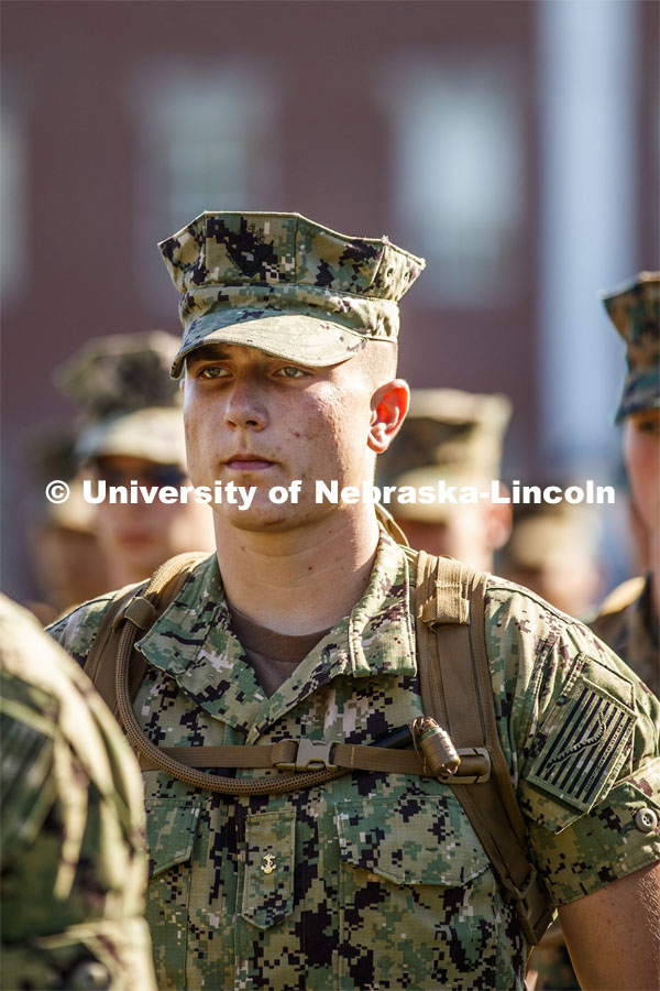 ROTC drill practice for midshipmen. October 8, 2019. Photo by Craig Chandler / University Communication.