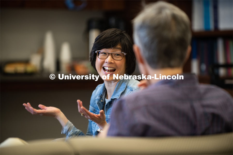 The undergraduate chapter of the AWM hosted a lunch with Dr. Joyce Yen for the UNL mathematical community. The lunch was an informal opportunity to get to know Dr. Yen, who is an accomplished UNL alum and the Director of the University of Washington's ADVANCE Center for Institutional Change. In particular, Dr. Yen offers an experienced perspective on promoting diversity and inclusion in STEM fields. October 17, 2019. Photo by Greg Nathan / University Communication.