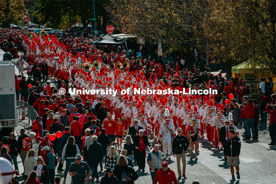 Unity walk on the way to Memorial Stadium for the Nebraska vs. Indiana University football game. October 26, 2019. Photo by Justin Mohling / University Communication.