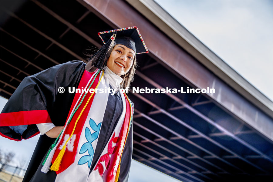 Angelica Solomon, a second-generation collegian, hopes to use her Nebraska Engineering degree to give back to Nebraska and the Winnebago community. December 12, 2019. Photo by Craig Chandler / University Communication.