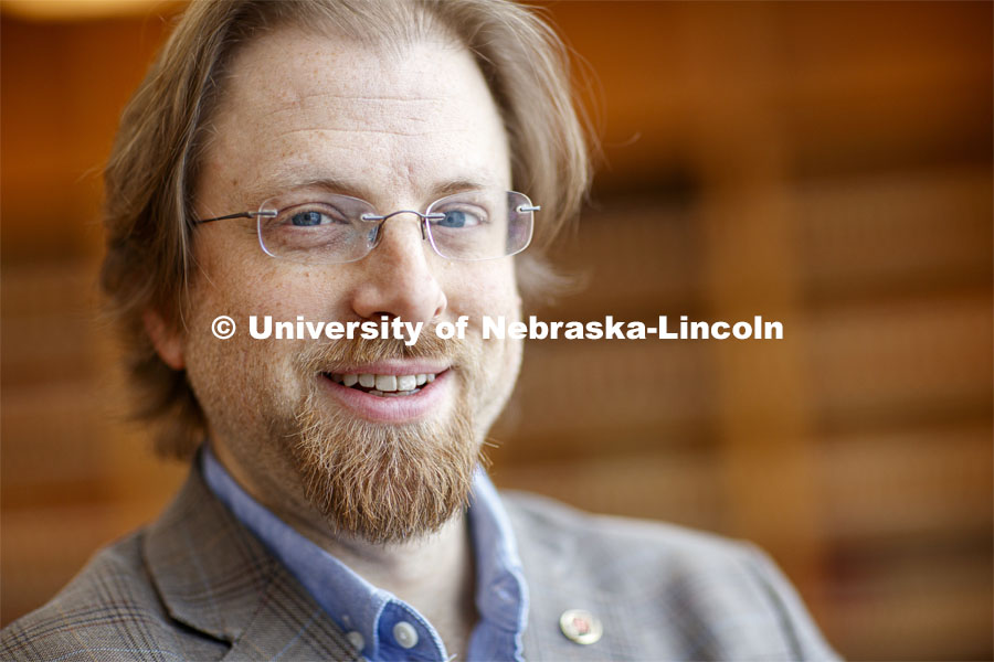 Gus Hurwitz, Nebraska Law professor researching rural broadband issues in Nebraska. January 29, 2020. Photo by Craig Chandler / University Communication.