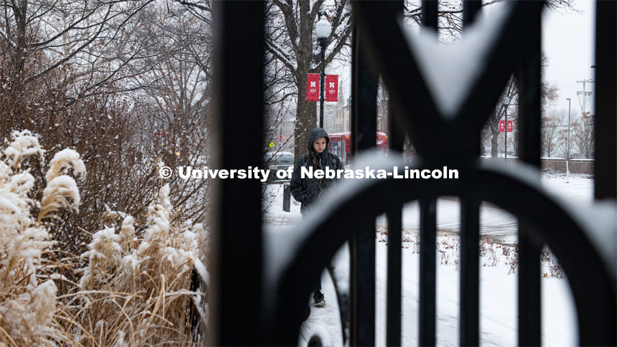 Snow on UNL’s City Campus. February 5, 2020. Photo by Gregory Nathan / University Communication.