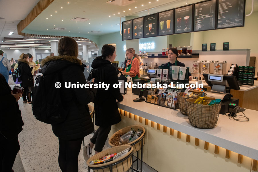 Students, Faculty and Staff enjoy the new sights from the renovation at the East Campus Union Open House. March 9, 2020. Photo by Gregory Nathan / University Communication.