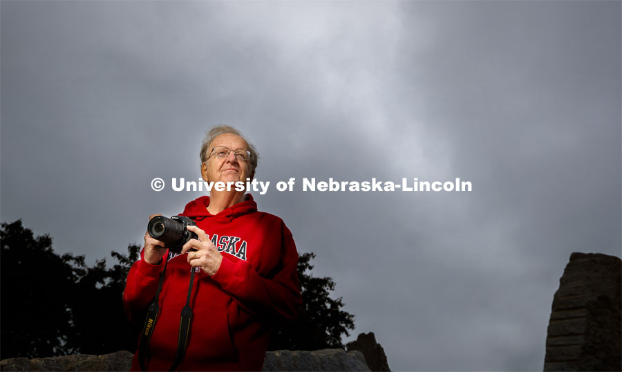 Ken Dewey, professor of climatology at the University of Nebraska–Lincoln, stands outside the Nebraska Union. Dewey is retiring after 46 years at the university. May 19, 2020. Photo by Craig Chandler / University Communication.