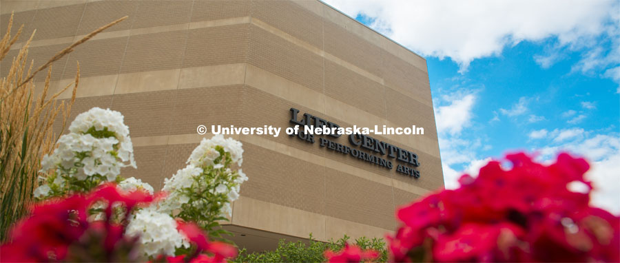 Exterior view of the Lied Center for Performing Arts. July 20, 2020. Photo by Gregory Nathan / University Communication.