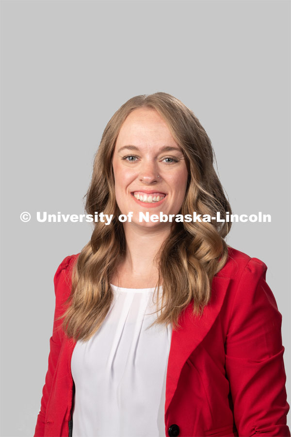 Studio portrait of Cassie Roth, Assistant Director, Residence Life. July 27, 2020. Photo by Greg Nathan / University Communication.