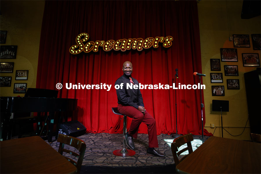 Kevin Witcher, class of '93, owner of Screamers and member of the Scarlet and Cream Singers while at UNL as a musical theater major. July 27, 2020. Photo by Craig Chandler / University Communication.