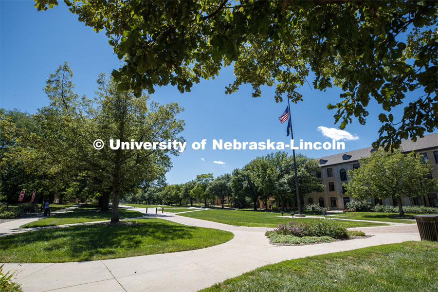 Leverton Hall on East Campus. First Day of classes on UNL campus. August 17, 2020. Photo by Craig Chandler / University Communication.