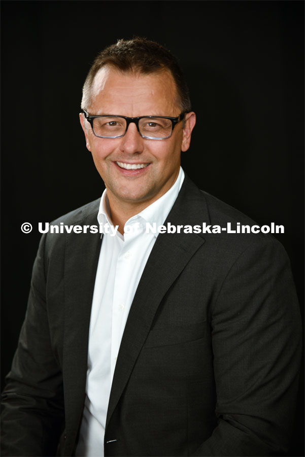 Studio portrait of Robert Mackalski, Assistant Director of Branding, College of Business, New Faculty. August 19, 2020. Photo supplied by the College of Business/University of Nebraska-Lincoln.