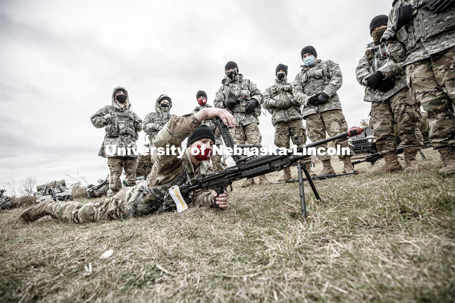 UNL Army ROTC Big Red Battalion holds yearly 3-day field exercises at the National Guard training area near Mead, NE. October 23, 2020. Photo by Craig Chandler / University Communication.