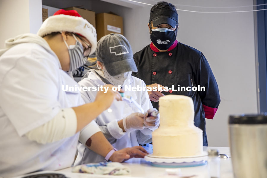 Students in Ajai V. Ammachathram’s Catering Management course prepared a wedding feast as the final project for the semester.  November 18, 2020.  Photo by Craig Chandler / University Communication.