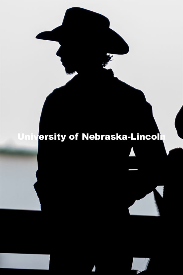 A cowboy waits for the start of the Nebraska Cornhusker College Rodeo at the Lancaster Event Center. April 24, 2021. Photo by Jordan Opp for University Communications.