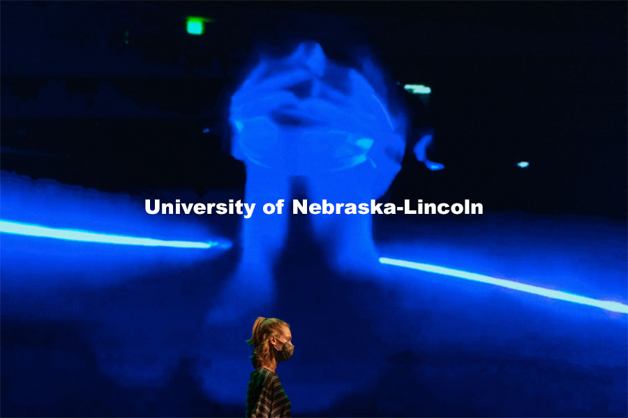 University of Nebraska-Lincoln Dancer Isabella Meier performs a dance routine during a dress rehearsal of “An Evening of Dance”. April 27, 2021. Photo by Jordan Opp for University Communication.