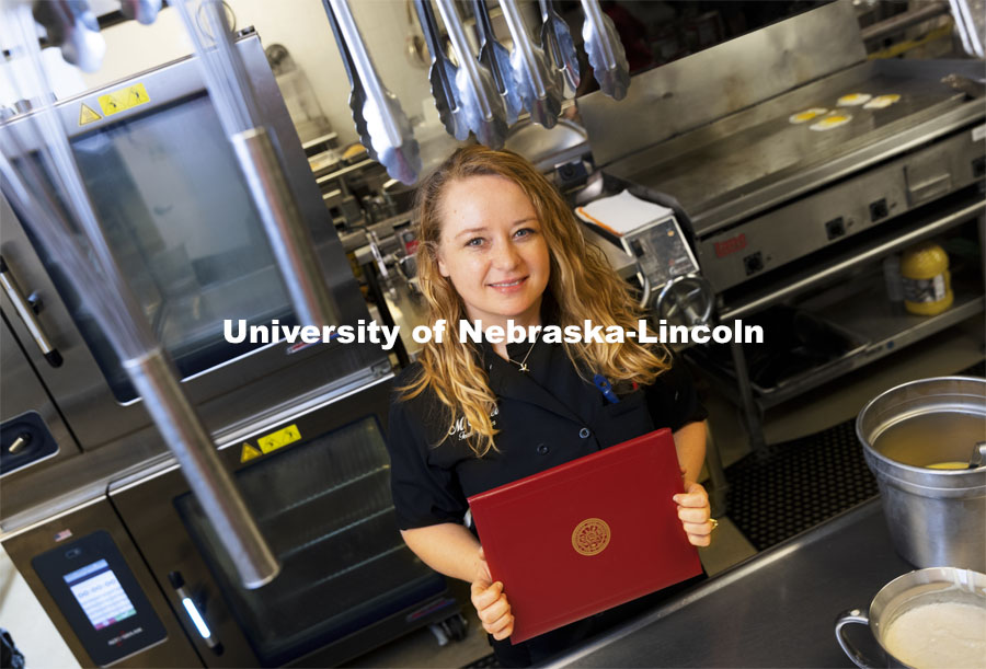 After working for 22 years on campus, Nebraska's Misty Miller will graduate May 8 with a Bachelor of Arts degree, majoring in English. April 27, 2021. Photo by Craig Chandler / University Communication.