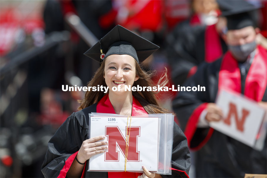 UNL Commencement in Memorial Stadium. May 8, 2021. Photo by Craig Chandler / University Communication.