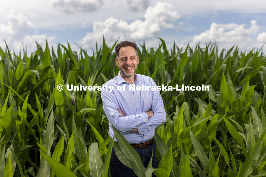Nicholas Brozovic, Water for Food Institute, was funded with $1 million from United Nations Fund for Agricultural Development. June 29, 2021. Photo by Craig Chandler / University Communication.