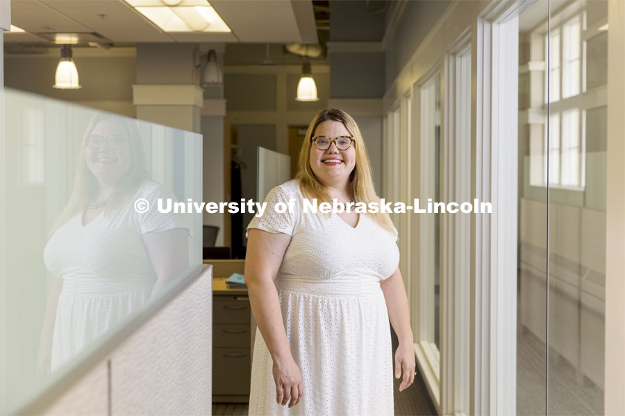Katie Edwards, Associate Professor in Educational Psychology, researches Interpersonal violence. July 12, 2021. Photo by Craig Chandler / University Communication.