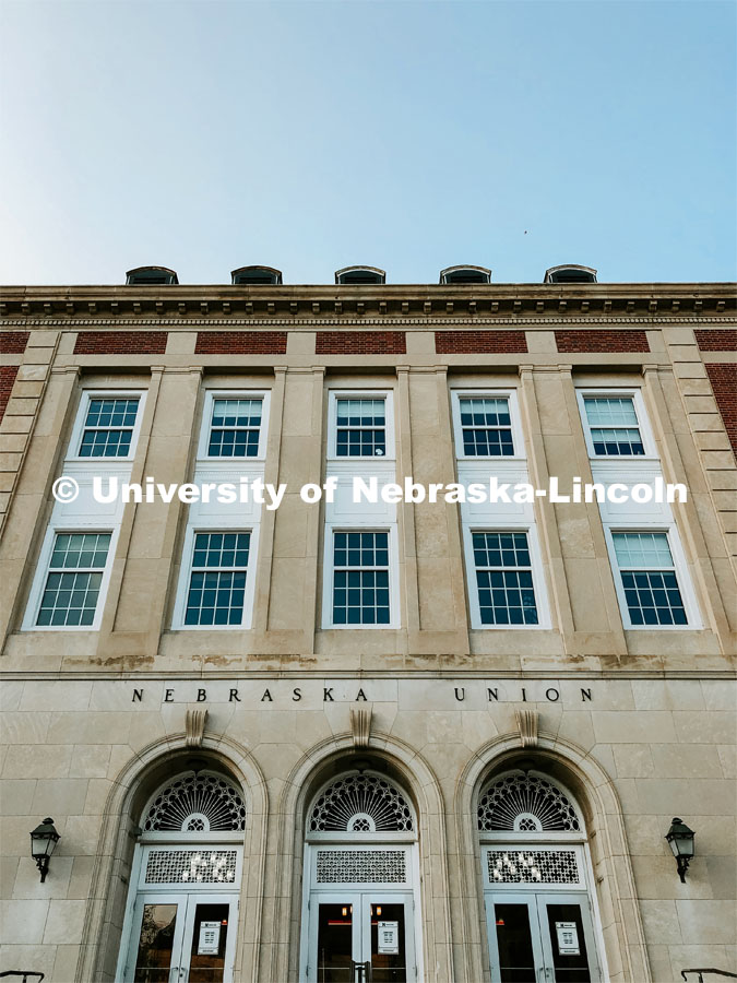 South side exterior view of the Nebraska Union on City Campus. July 21, 2021. Photo by Katie Black / University Communication.