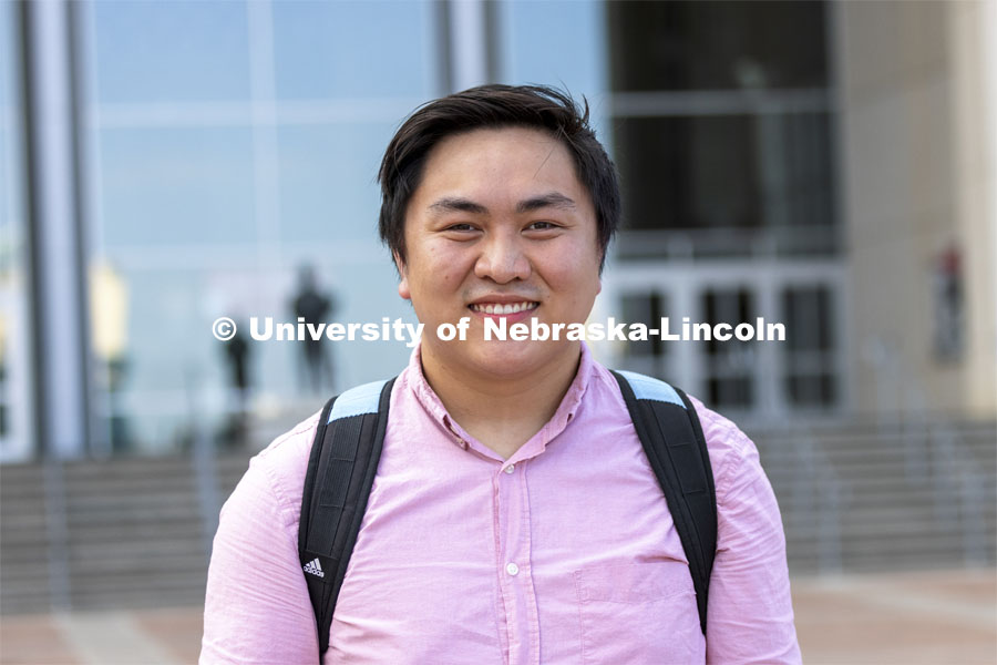 Dan Nguyen (junior, political science) was one of the Voluntary COVID-19 Vaccine Registry grand prize winners. Vaccine winners. August 23, 2021. Photo by Craig Chandler / University Communication.