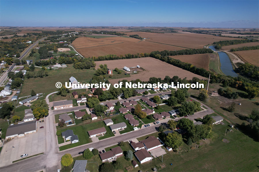 Along with the industry building, several barns and small homes remain from the original school site. Students from UNITE tour the Genoa Indian School in Genoa, Nebraska. October 10, 2021. Photo by Craig Chandler / University Communication.
