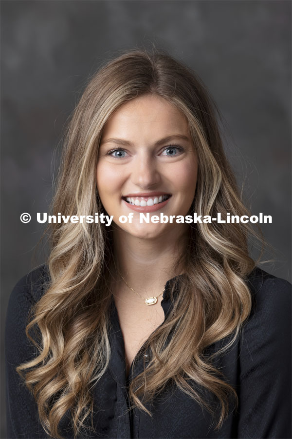 Studio portrait of Abby Dieter, Assistant Director of Development, UNO College of Business Administration, NU Foundation. October 12, 2021. Photo by Craig Chandler / University Communication.