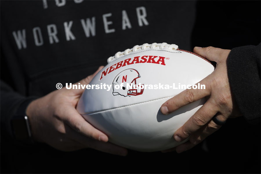 The honorary game ball is carried from Iowa City to Lincoln. Sixth annual The Things They Carry Ruck March, which began at Kinnick Stadium in Iowa City, Iowa, Nov. 17, and finishes at Memorial Stadium on Friday, Nov. 25. The march, which is organized by the University of Nebraska–Lincoln Student Veterans and University of Iowa Veterans Association organizations, is centered on raising awareness of the epidemic of veteran suicide. It also carries the game ball for the Husker-Hawkeye match-up. November 23, 2021. Photo by Craig Chandler / University Communication.