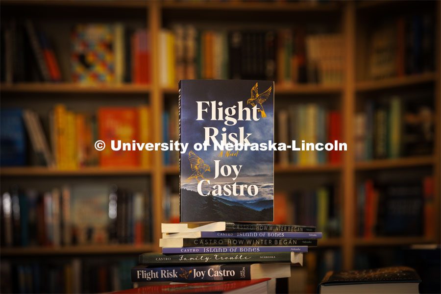 Flight Risk is Professor Joy Castro’s seventh book. November 30, 2021. Photo by Craig Chandler / University Communication.