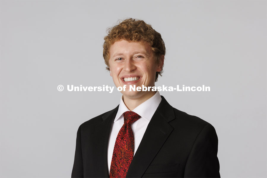 Studio portrait of Jacob Vanderford, ASEM New Student Enrollment Orientation Leaders. December 10, 2021. Photo by Craig Chandler / University Communication.