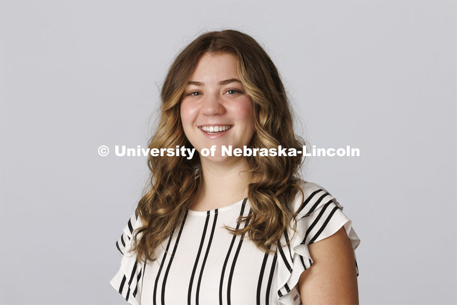 Studio portrait of Abby Waldo, ASEM New Student Enrollment Orientation Leaders. December 10, 2021. Photo by Craig Chandler / University Communication.