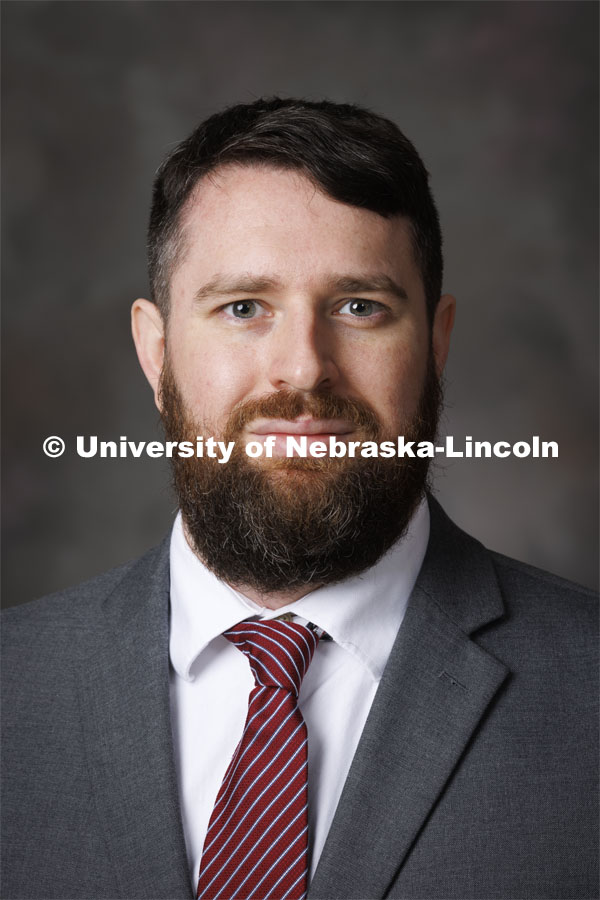 Studio portrait of Keegan Moore, Assistant Professor in Mechanical and Materials Engineering. January 5, 2022. Photo by Craig Chandler / University Communication.