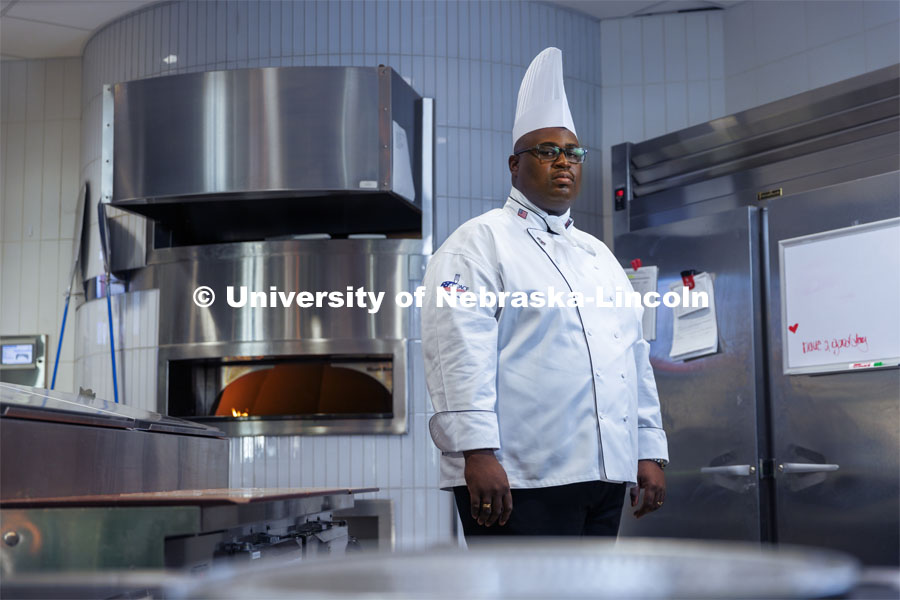 Wahadi Allen is the new Executive Chef for the University of Nebraska. February 9, 2022. Photo by Craig Chandler / University Communication.