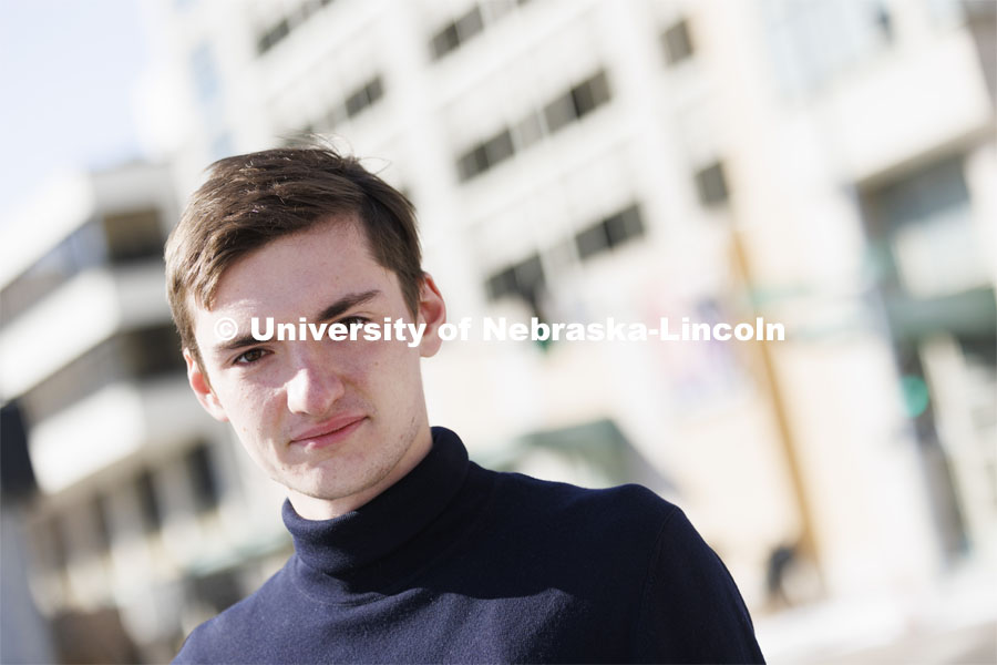 Michael Ivashchenko is a Ukrainian graduate student in computer science at UNL.  March 7, 2022. Photo by Craig Chandler / University Communication. 