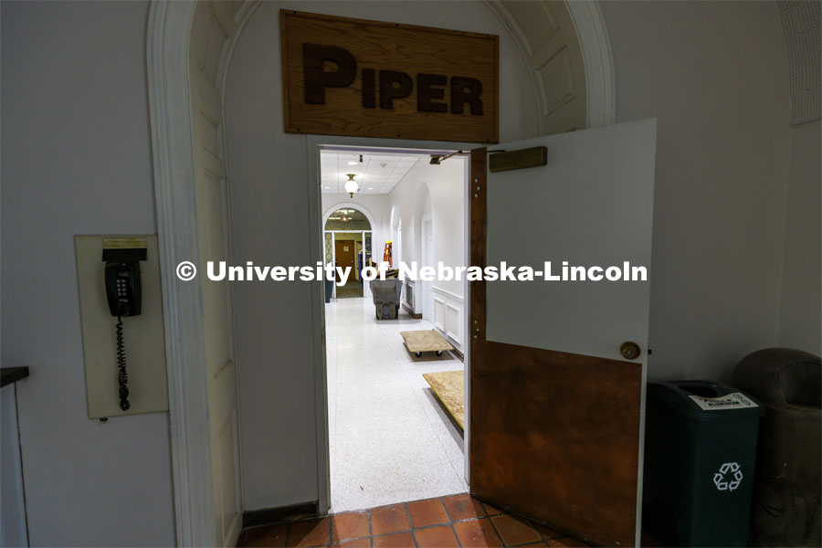 Renovation work continues in the former Piper Hall part of Niehardt Center. Niehardt Center, the former Niehardt Residence Hall, is being transformed into a hub for CARE and other mental health initiatives. April 12, 2022. Photo by Craig Chandler / University Communication.