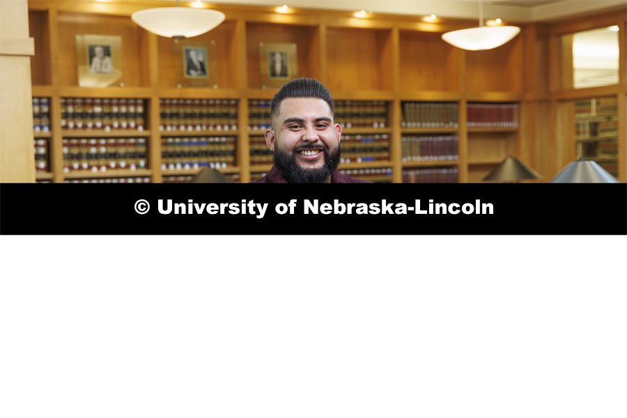 Individual students pictured in the Schmid Law Library. College of Law photo shoot. April 20, 2022. Photo by Craig Chandler / University Communication.