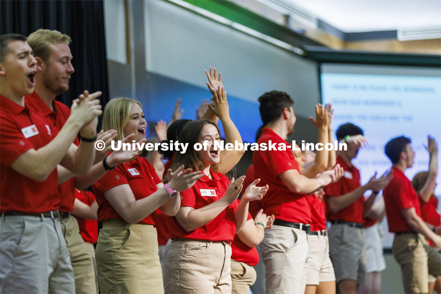 NSE Leaders perform on stage to begin the day. New Student Enrollment. June 1, 2022. Photo by Craig Chandler / University Communication.