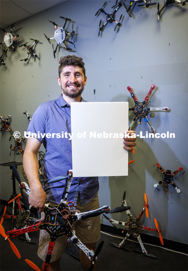 Santiago Giraldo, engineering student, for I’ma a Husker And story.  July 8, 2022. Photo by Craig Chandler / University Communication.  