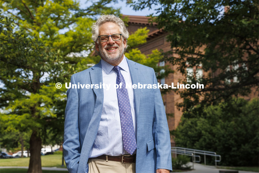 Informal portrait of Andy Belser, Dean of the Hixson-Lied College of Fine and Performing Arts. July 14, 2022. Photo by Craig Chandler / University Communication.