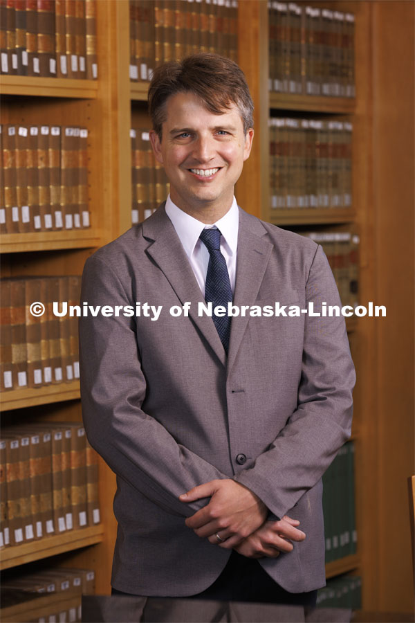 Kyle Langvardt, Assistant Professor, College of Law. College of Law portrait session. August 18, 2022. Photo by Craig Chandler / University Communication.